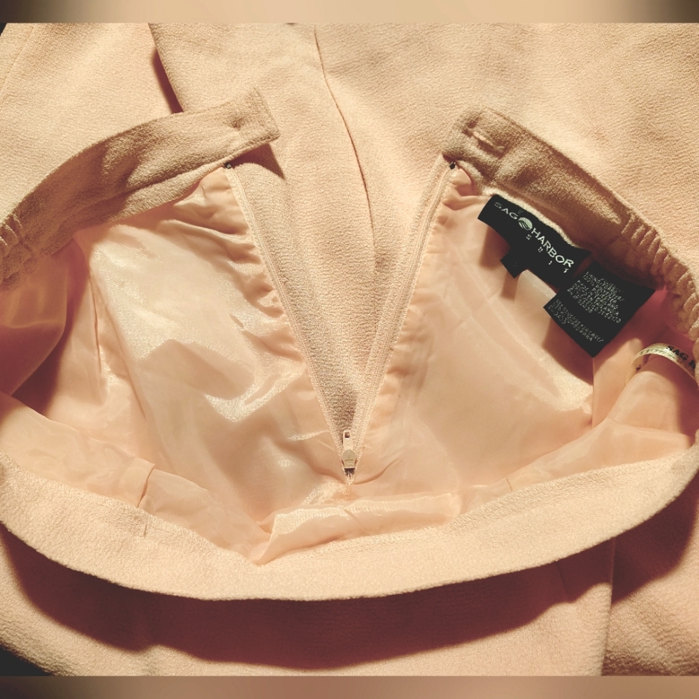 Sag Harbor Skirt+Jacket: Lisa Jo BttnUp Jacket, Shrt Sleeve, Collar+Midi Skirt,L - Picture 8 of 13